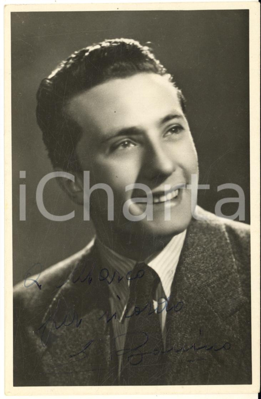1943 MUSICA Cantante Ernesto BONINO - Ritratto - Fotocartolina con AUTOGRAFO
