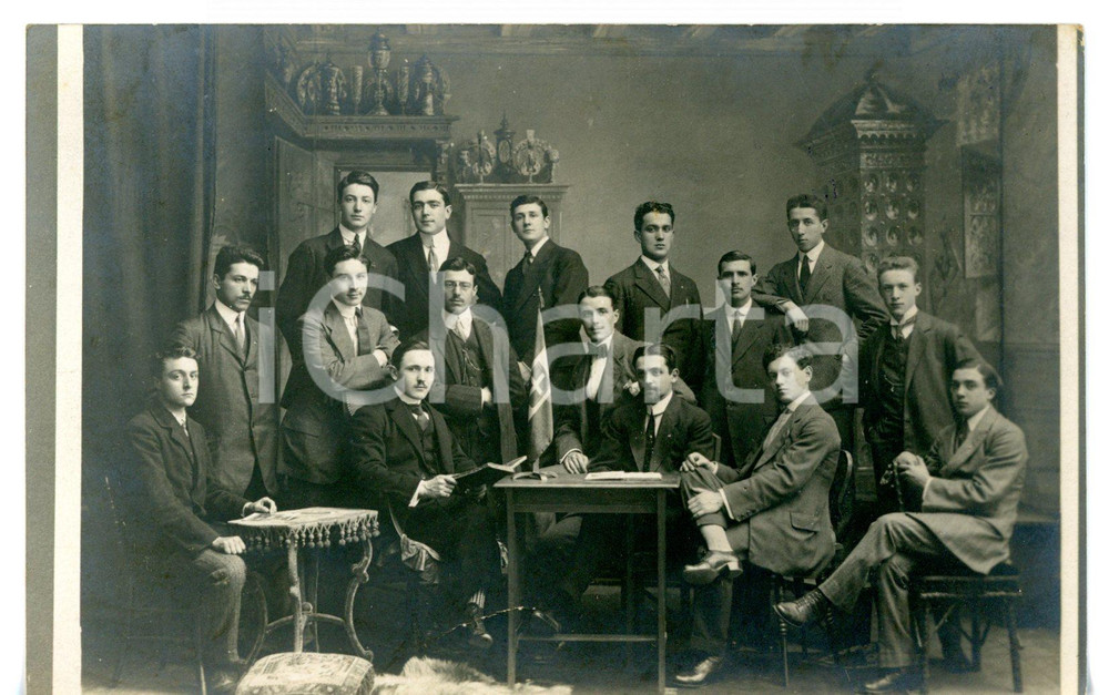 Fotografia d epoca originale 1920 ca MITTWEIDA Giovani gentiluomini del Club Italia  Foto 13x9 cm 1