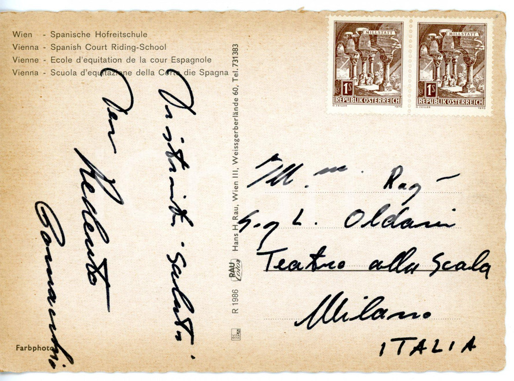 1950 ca VIENNA LIRICA Tenore Redento COMACCHIO - Cartolina con AUTOGRAFO FG VG