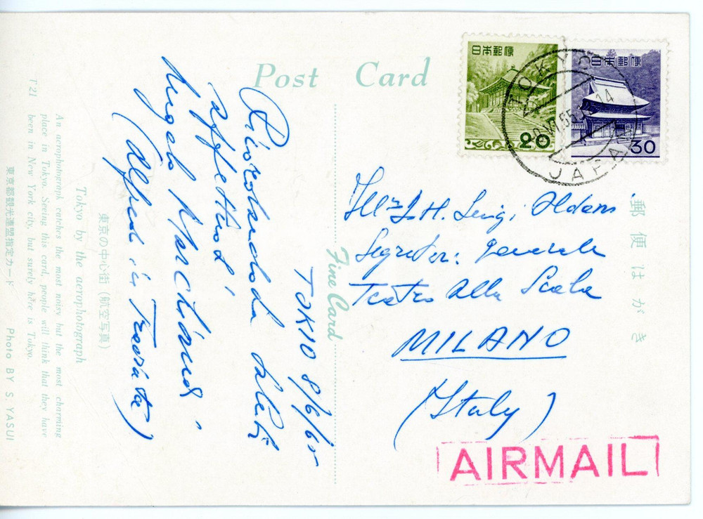 1960 TOKYO - LIRICA Tenore Angelo MARCHIANDI *Cartolina con AUTOGRAFO - FG VG