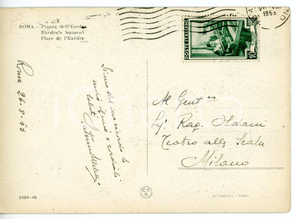 1953 ROMA LIRICA Baritono Saturno MELETTI *Cartolina con AUTOGRAFO FG VG