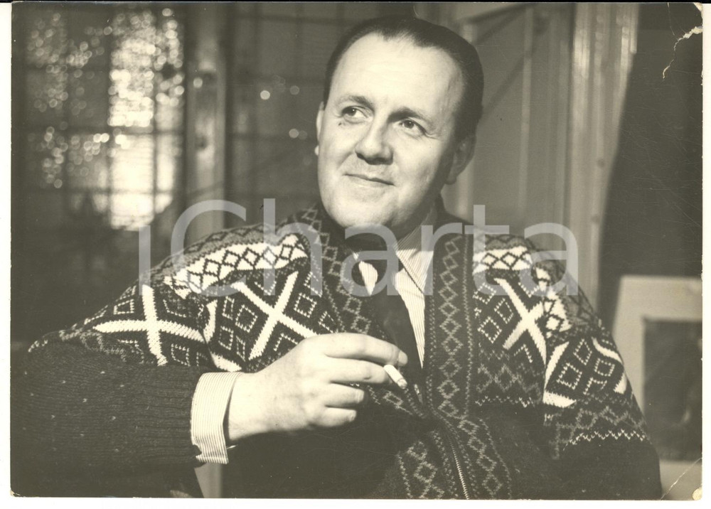 1950 ca MILANO Ritratto attore Attilio GIANNINI con la sigaretta - Foto 18x13 cm