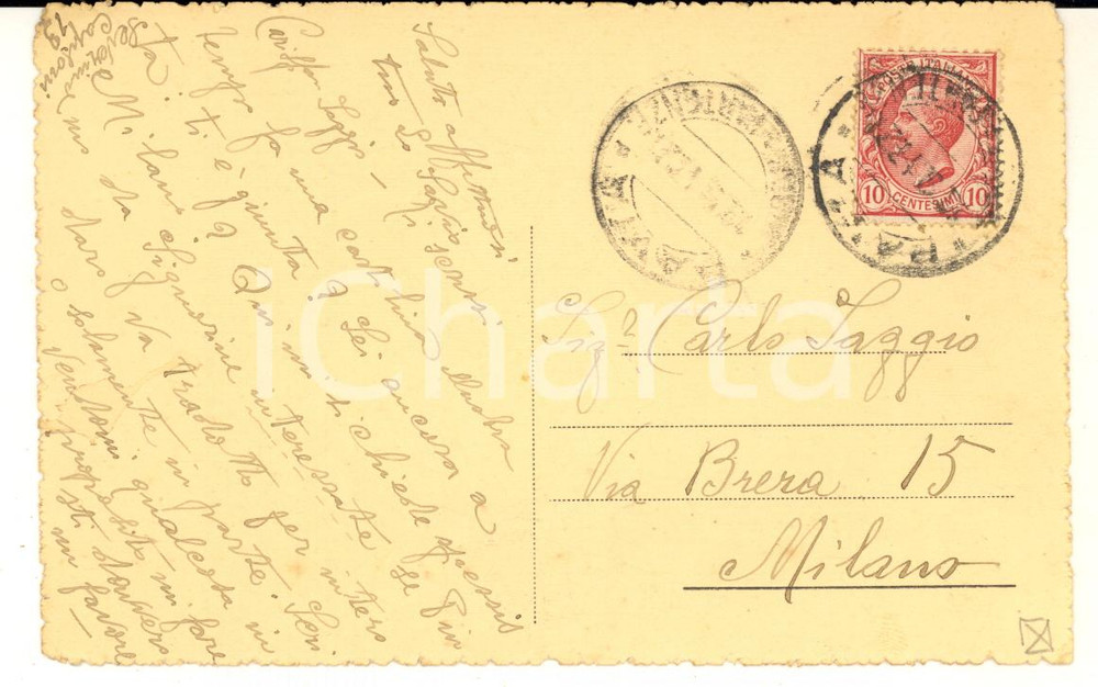 1931 MODENA Cartolina scrittore Fernando LOSAVIO per una tradizione - AUTOGRAFO