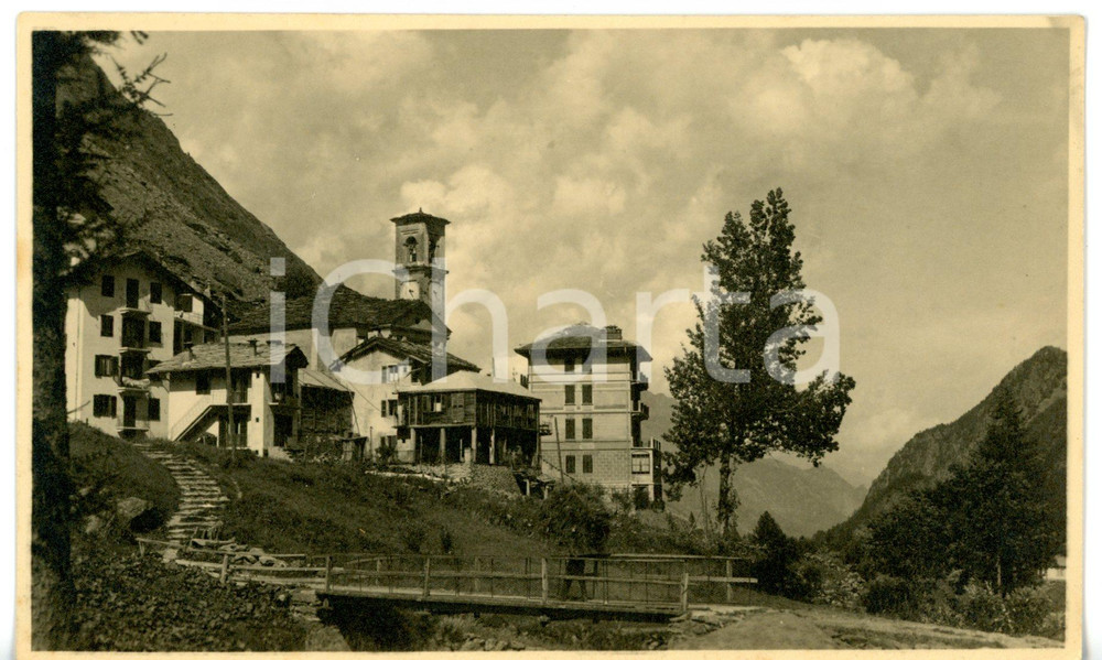 1935 ca AREA PIEMONTESE Scorcio di un paese tra le montagne *Foto 15x9 cm