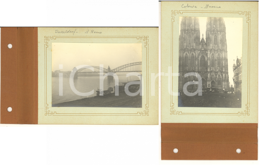 1910 ca DUSSELDORF Il Reno - COLONIA KOLN Duomo - Lotto 2 foto VINTAGE