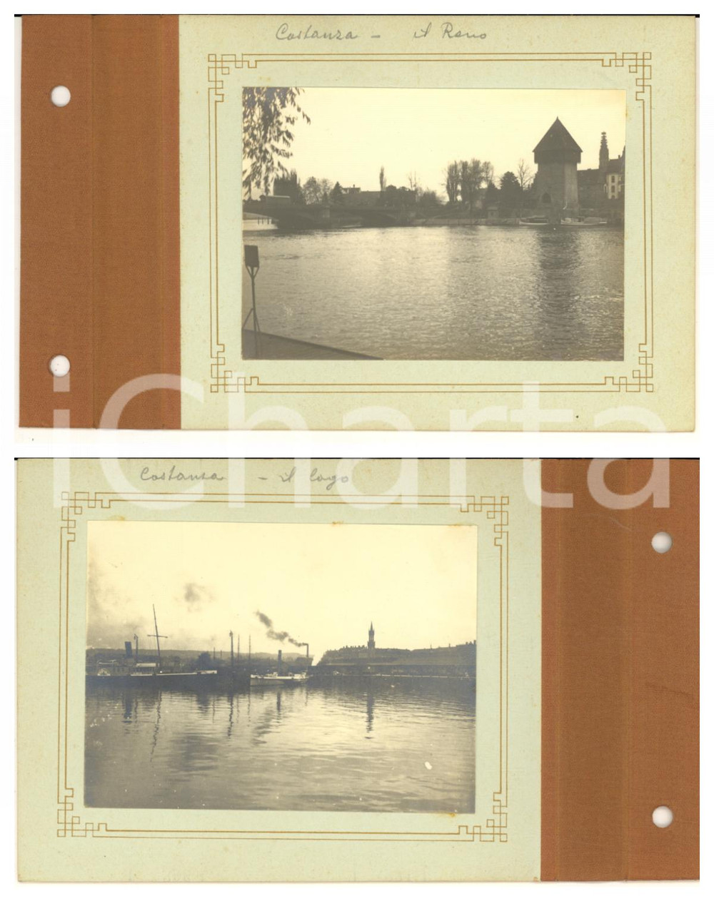 1910 ca COSTANZA Il Reno - Lago - Lotto 2 foto VINTAGE ANIMATE Battelli