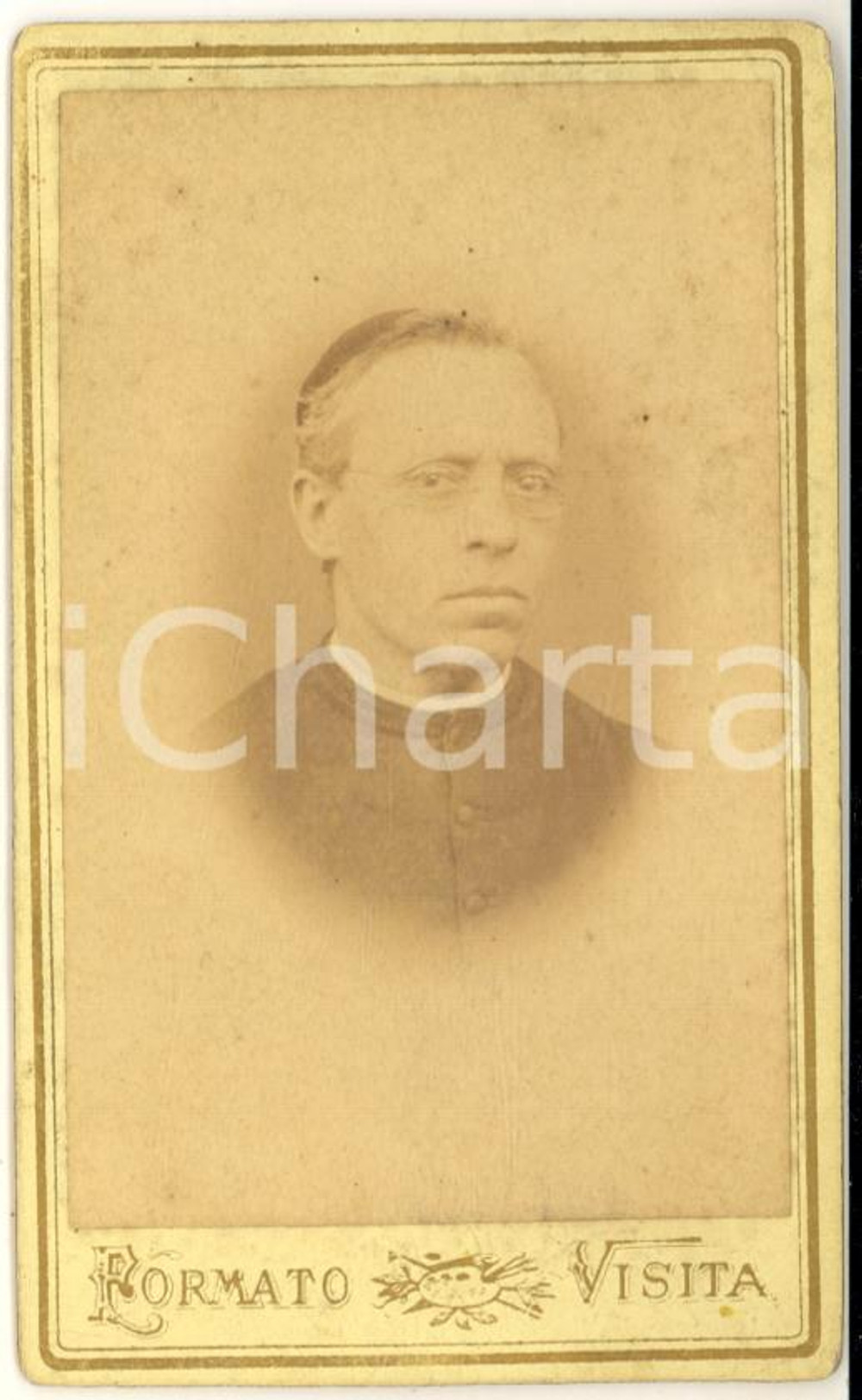 1890 ca PAVIA SAN MICHELE Ritratto don Salvatore BERTOLASIO parroco - Foto RARA