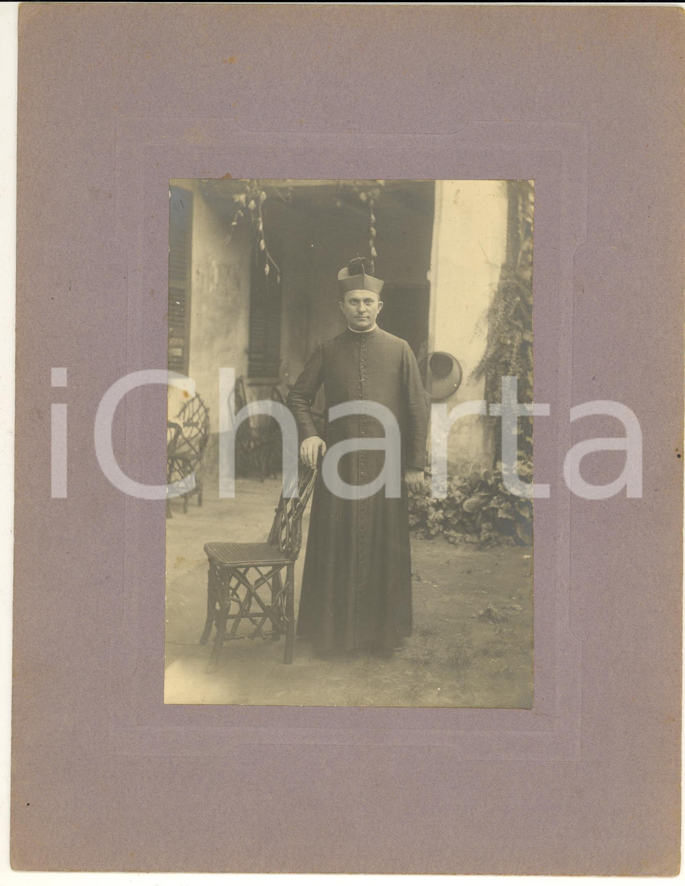 1920 ca MIRADOLO TERME Ritratto del parroco don Moreno - Foto 21x27 cm