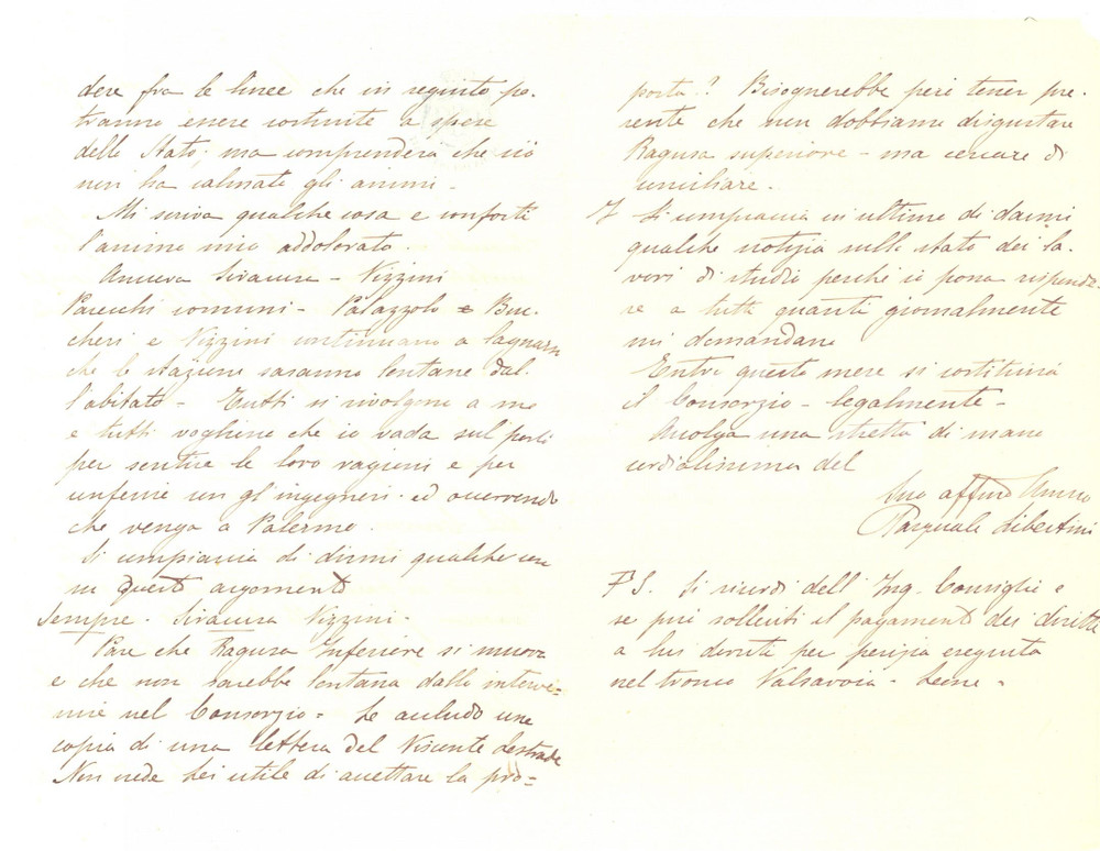1902 CATANIA On. Pasquale LIBERTINI per linea Siracusa-Ragusa-Vizzini AUTOGRAFO