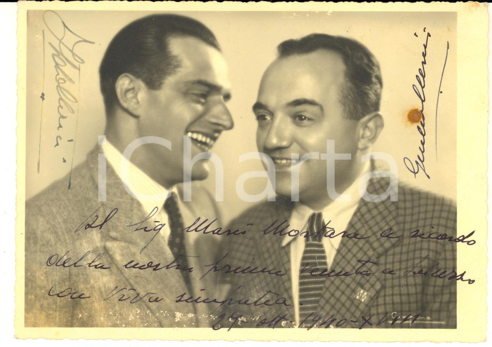 1940 TEATRO Fratelli Italo e Giulio CLERICI - Foto con AUTOGRAFI 18x12 cm RARA