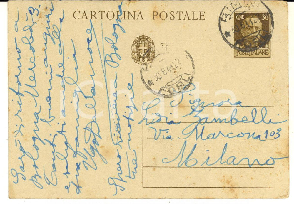 1941 RIMINI Compositore Ugo DALLANOCE alla pianista Lidia ZAMBELLI - AUTOGRAFO