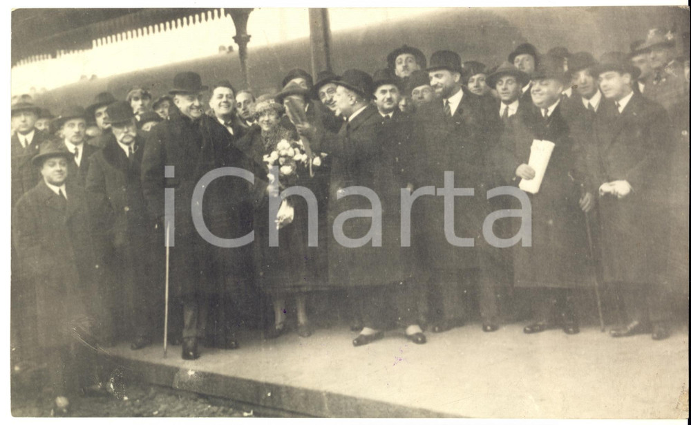 1930 ca TORINO PORTA NUOVA Autorità alla stazione - Foto OTTOLENGHI 23x14 cm