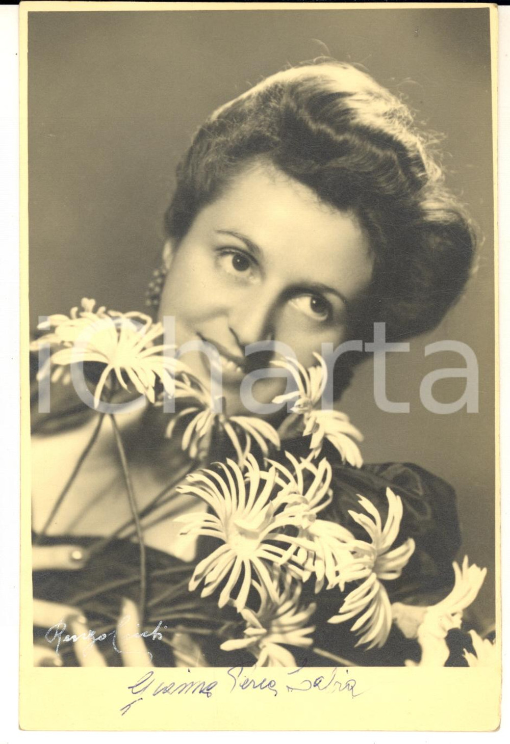 1950 ca LIRICA Soprano Gianna PEREA LABIA - Foto con AUTOGRAFO 11x17 cm