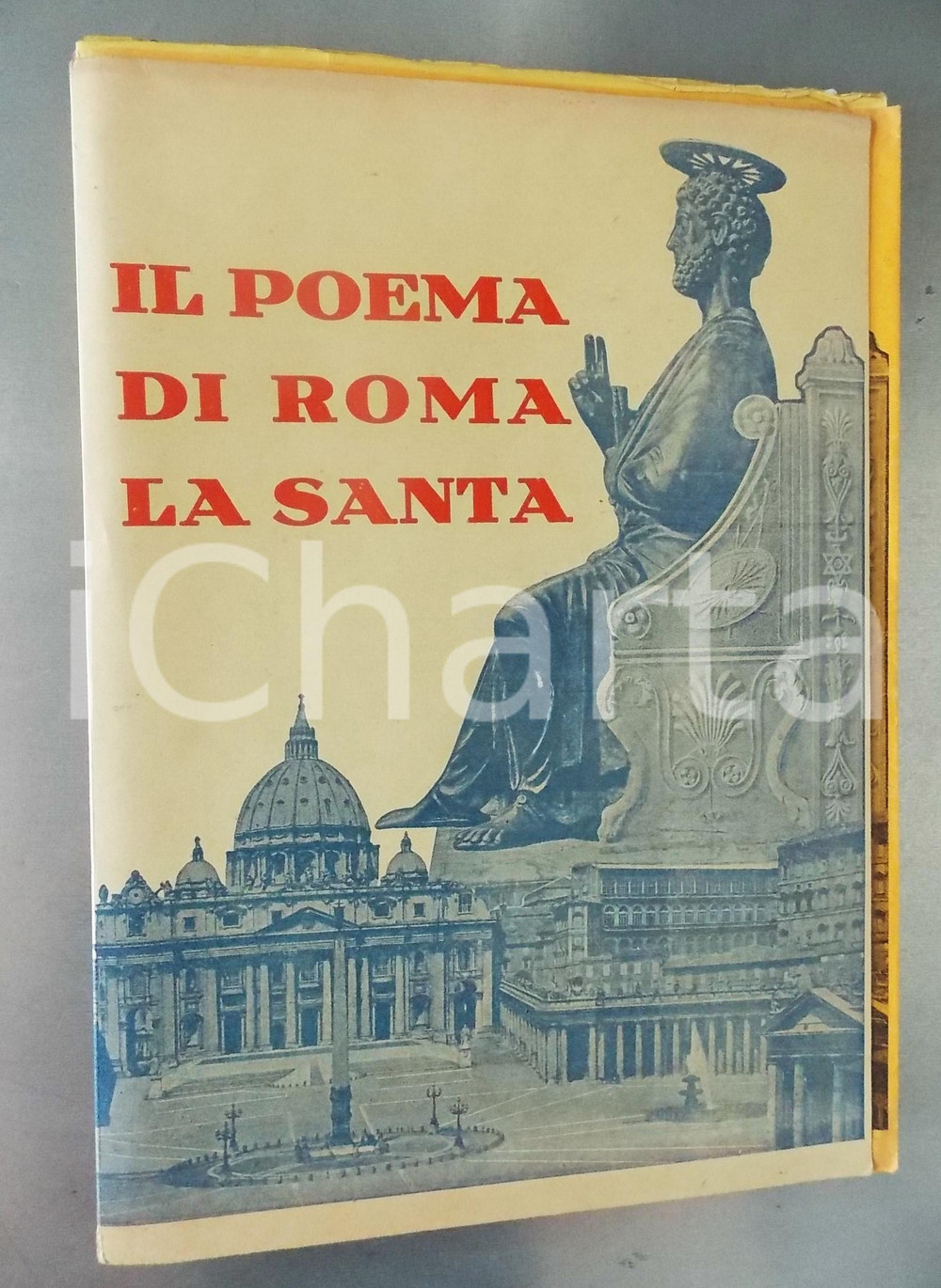1933 Virgilio SCATTOLINI Il poema di Roma la santa *AUTOGRAFO RARO vol. 1 Raro volume d'epoca, con dedica autografa dello scrittore Virgilio Scattolini al frontespizio.Volume primo - "Il primo canto".Uniti quattro fascicoli pubblicitari. CONDIZIONI: POOR (buone condizioni interne, ma dorso distaccato dai fascicoli; lievi tracce d'uso).PAGINE: 94EDITORE: Gorizia - Tipografia Cattolica - Roma    originale e autentica 1