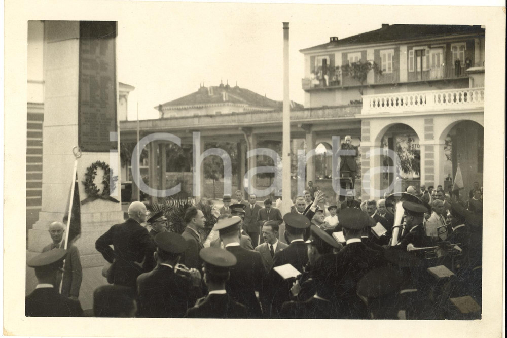 Fotografia d epoca originale 1950 ca ITALIA Inaugurazione monumento ai Caduti con banda  Foto DA STUDIARE 1