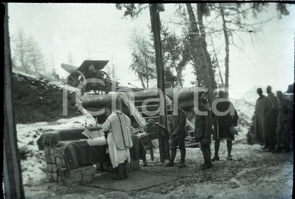 6X9cm NEGATIVO ORIGINALE*1915ca WW1 ESERCITO ITALIANO Santa Messa al fronte (1)