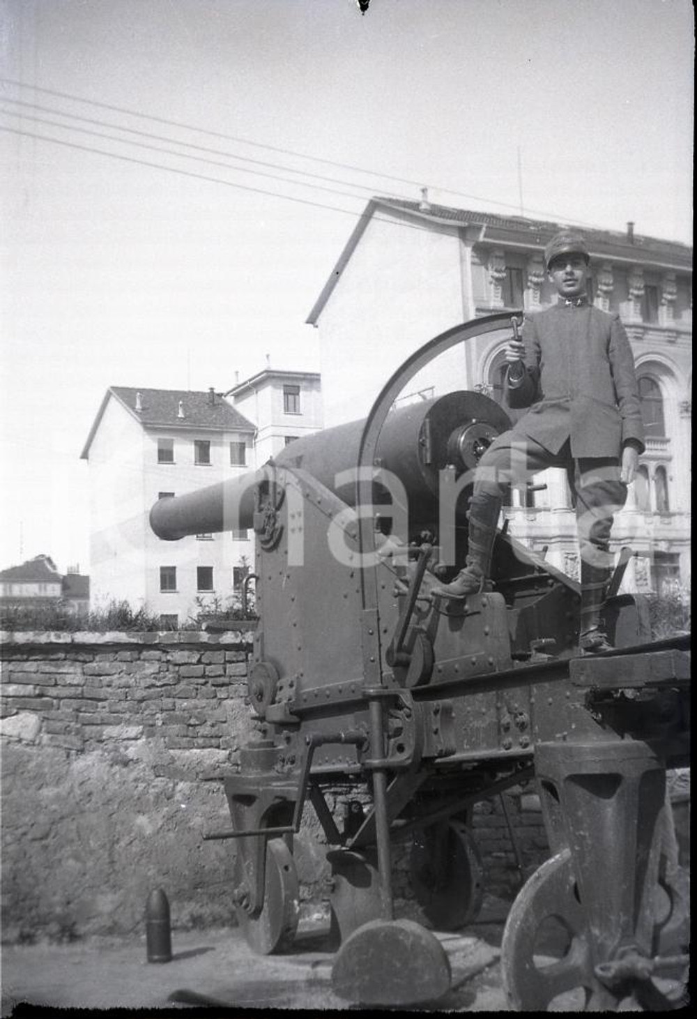6X8cm NEGATIVO ORIGINALE*1917 WW1 ESERCITO ITALIANO Accademia cadetto in posa