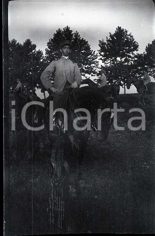 Fotografia d epoca originale 6X4cm NEGATIVO ORIGINALE1917 WW1 ESERCITO ITALIANO Cadetto a cavallo 2 1