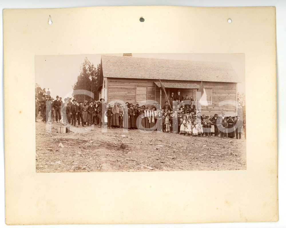 1900 ca HOLLAND (?) Cerimonia in un villaggio contadino - Foto VINTAGE 25x20 cm