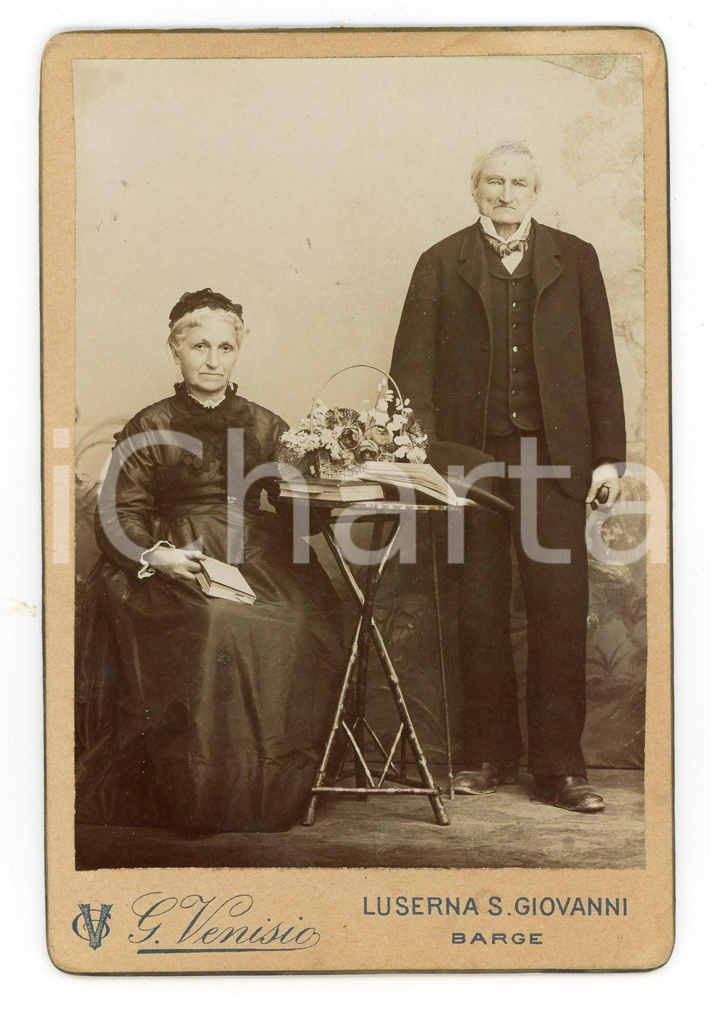 1901 LUSERNA SAN GIOVANNI Coppia di sposi - Nozze d'oro *Foto VENISIO 11x16