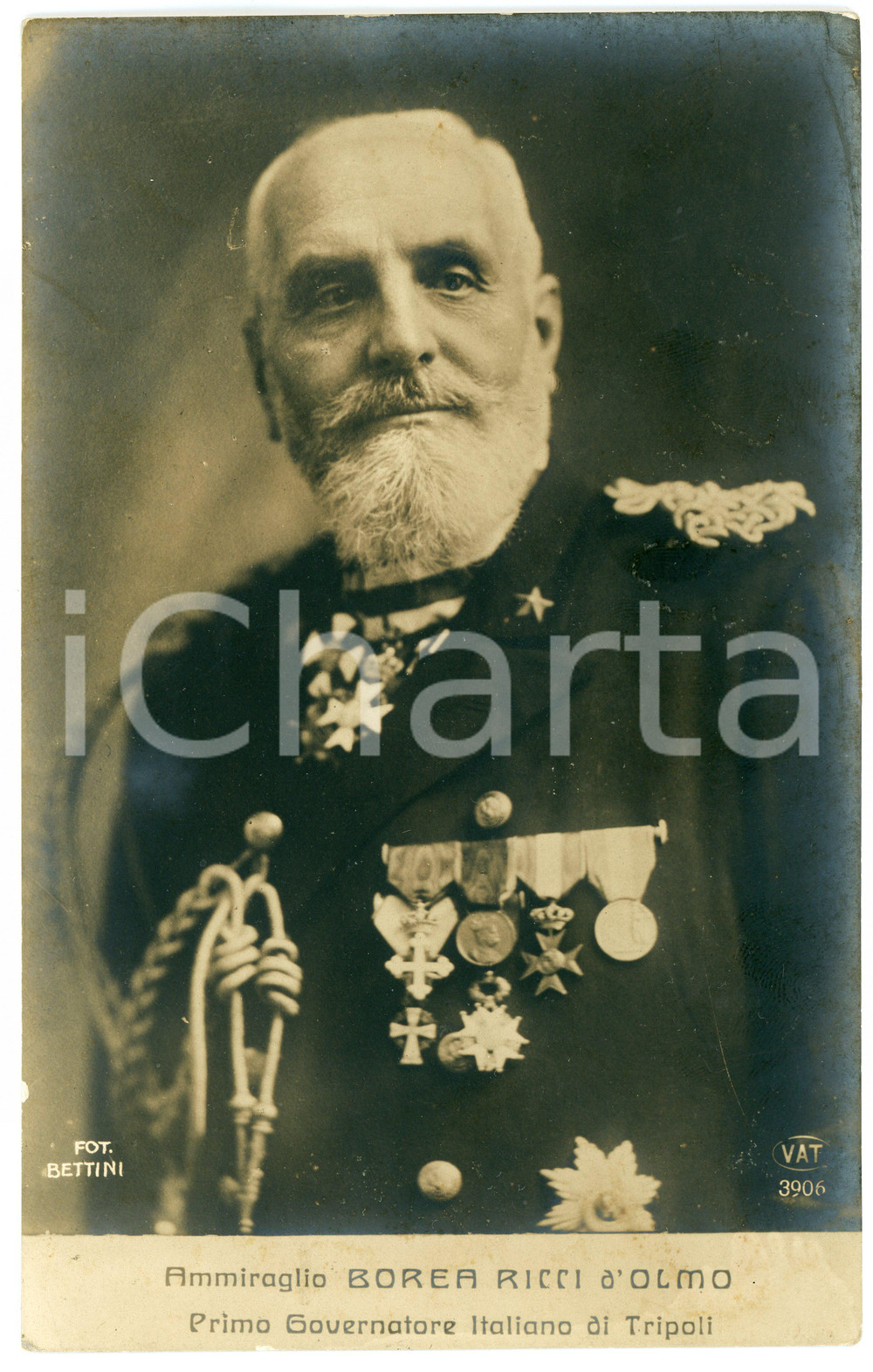 1920 ca Raffaele BOREA RICCI D'OLMO - Primo governatore Tripoli *Cartolina FP NV