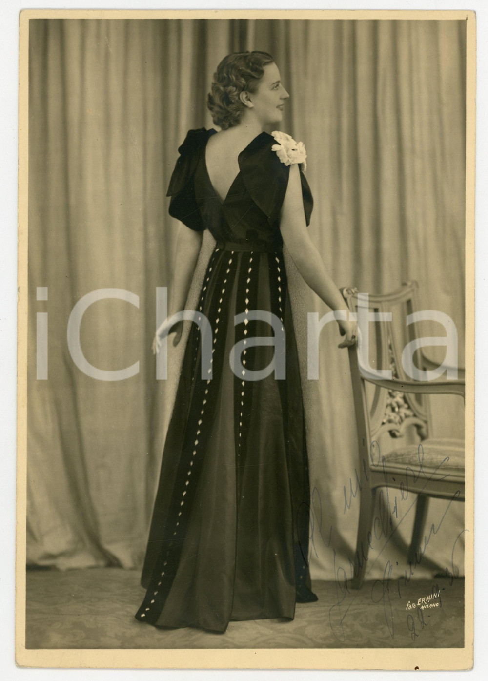 1936 MILANO LIRICA Ritratto di cantante con dedica al parrucchiere - AUTOGRAFO