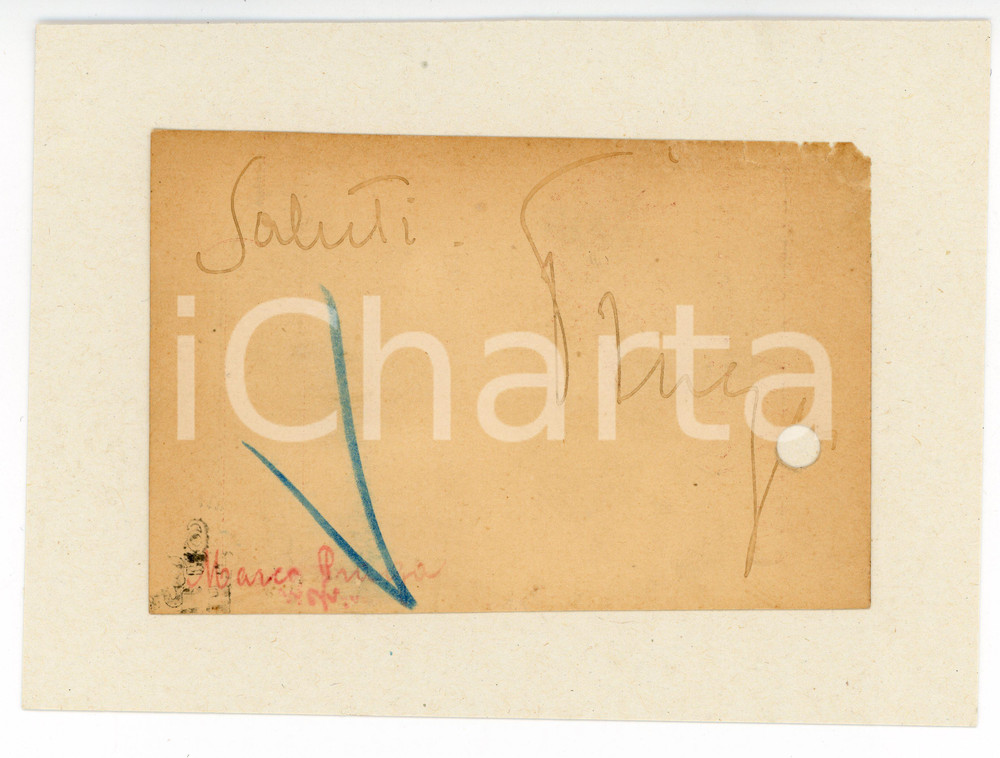 1910 ca Marco PRAGA - Commediografo - AUTOGRAFO su carta (frammento)