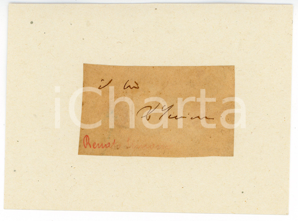 1910 ca Renato SIMONI - Critico teatrale - AUTOGRAFO su carta (frammento)
