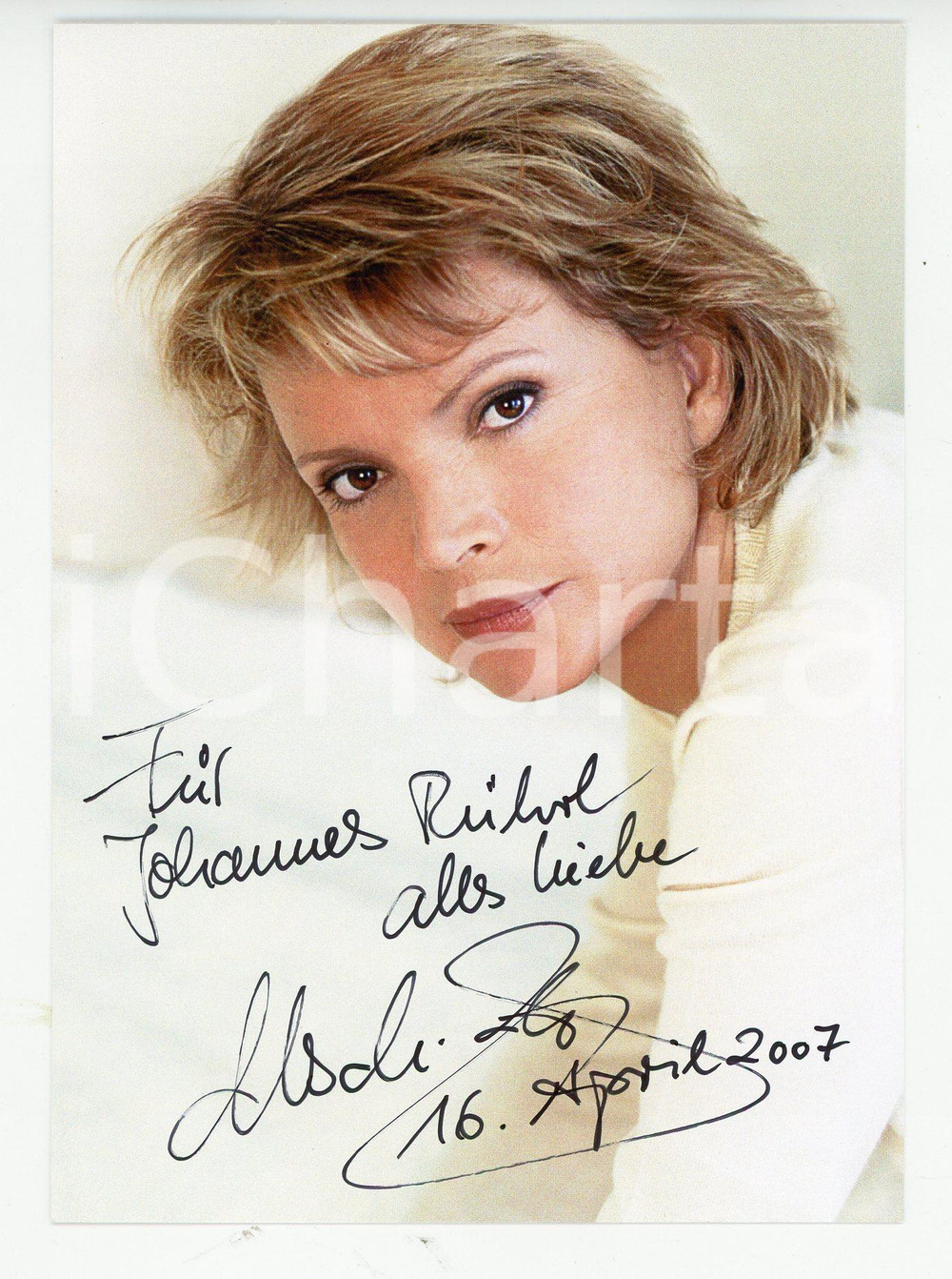 2007 CINEMA Ritratto dell'attrice Uschi GLAS - Foto seriale con AUTOGRAFO