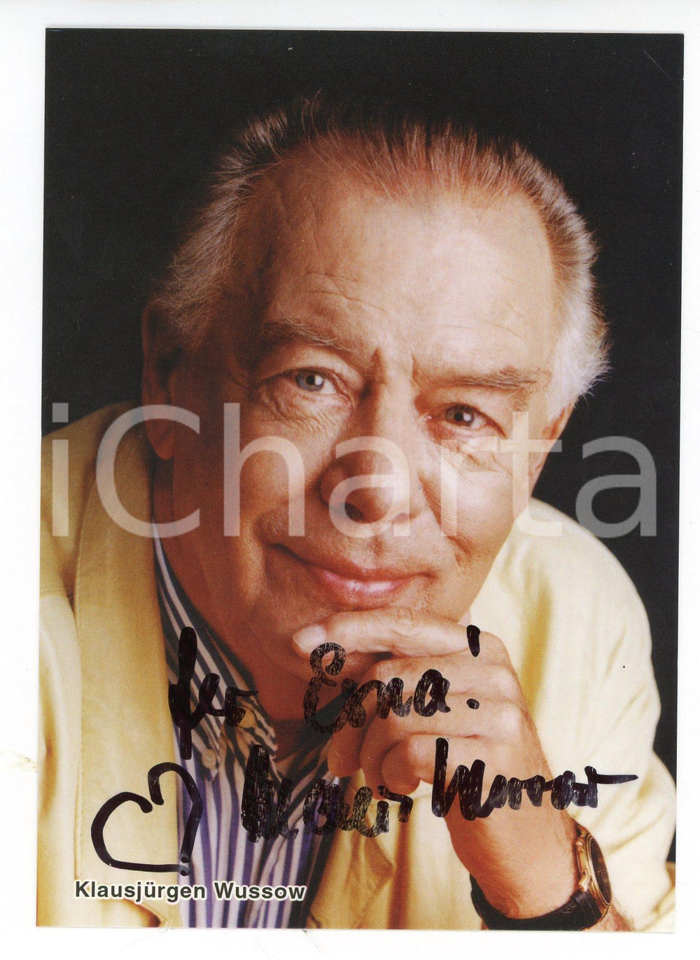 2000 ca CINEMA Attore Klausjürgen WUSSOW - Foto seriale con AUTOGRAFO