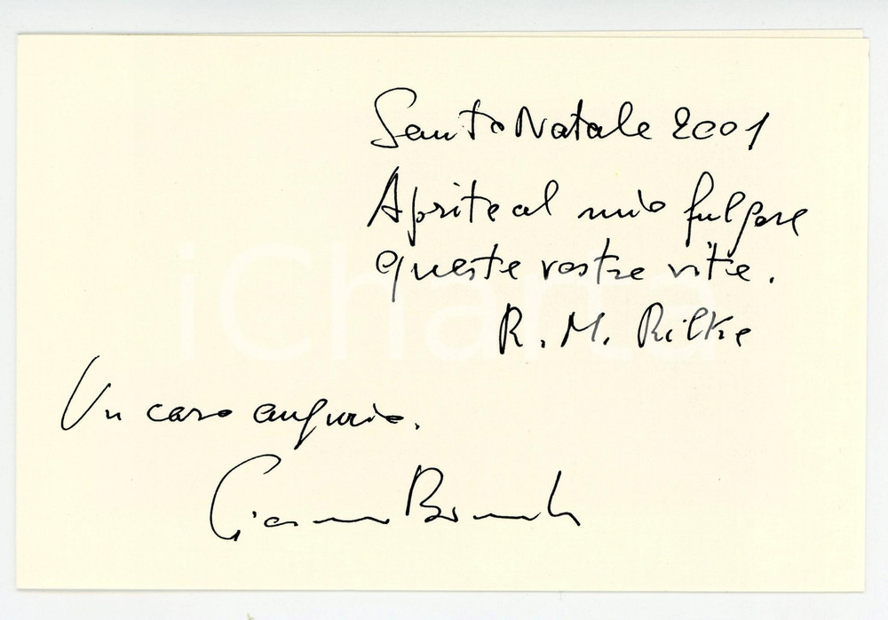 2001 SESTO SAN GIOVANNI On. Giovanni BIANCHI - Biglietto auguri AUTOGRAFO