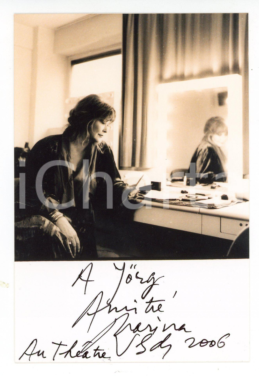 2006 FRANCE TEATRO Marina VLADY nel suo camerino - Foto con AUTOGRAFO 10x15 Fotografia originale con dedica autografa. FORMATO: 10x15 cm CONDIZIONI: G    originale e autentica 1