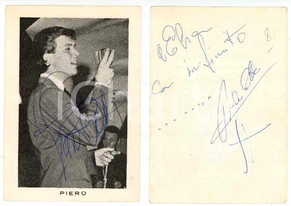 1970 ca Cantante PIERO (DE BENEDICTIS) in concerto - Foto seriale con AUTOGRAFO