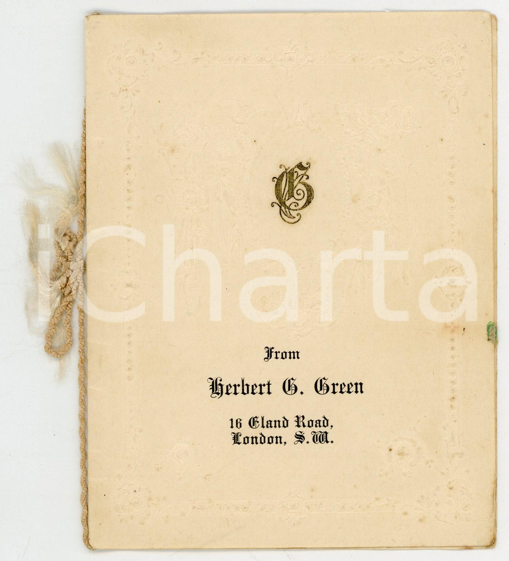 1920 LONDON Herbert G. GREEN - Biglietto auguri VINTAGE - AUTOGRAFO