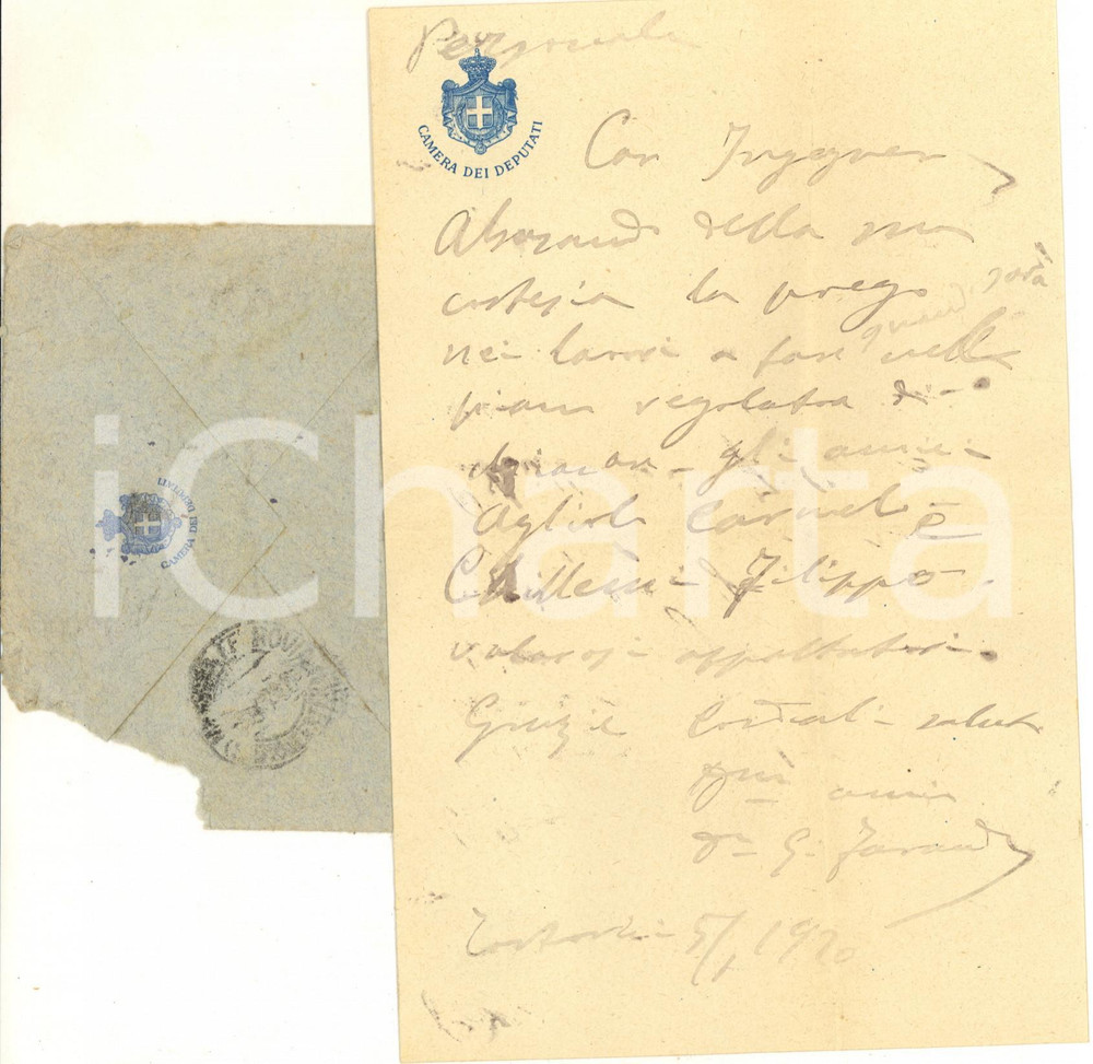 1920 TORTORICI Lettera on. Giuseppe FARANDA per piano regolatore - AUTOGRAFO