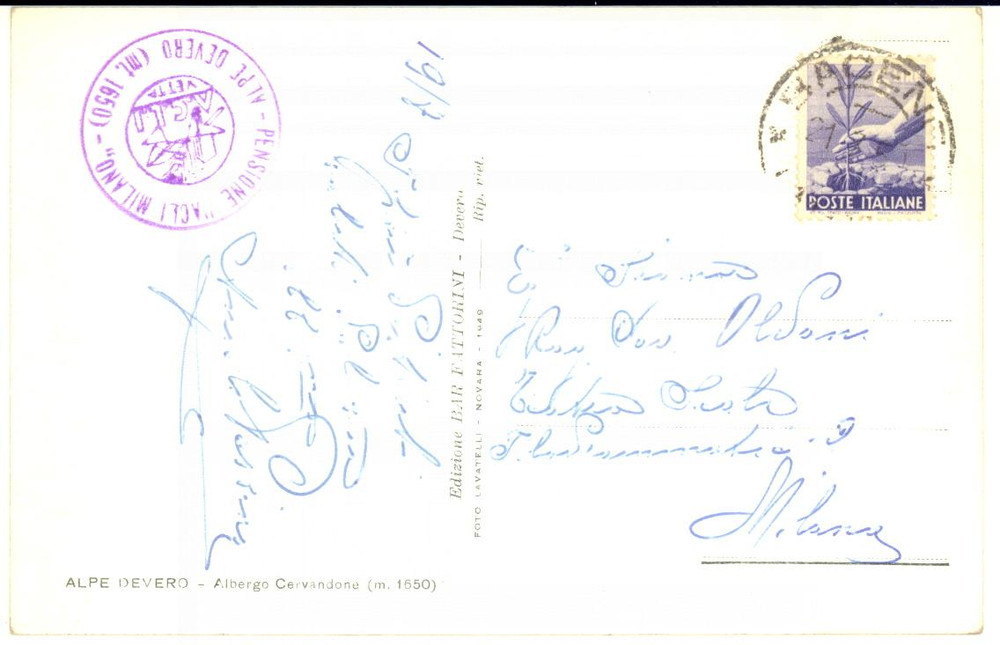 1955 ca ALPE DEVERO Angelo PESSINA Primo ballerino TEATRO ALLA SCALA - AUTOGRAFO