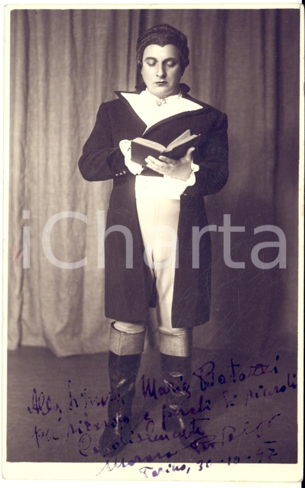1947 TORINO Tenore Rodolfo MORARO - Foto cartolina con AUTOGRAFO