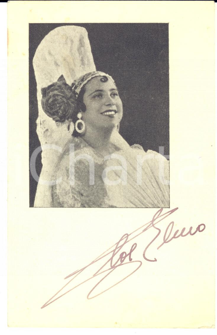 1945 ca LIRICA Mezzosoprano Cloe ELMO - Biglietto con autografo 9x14 cm