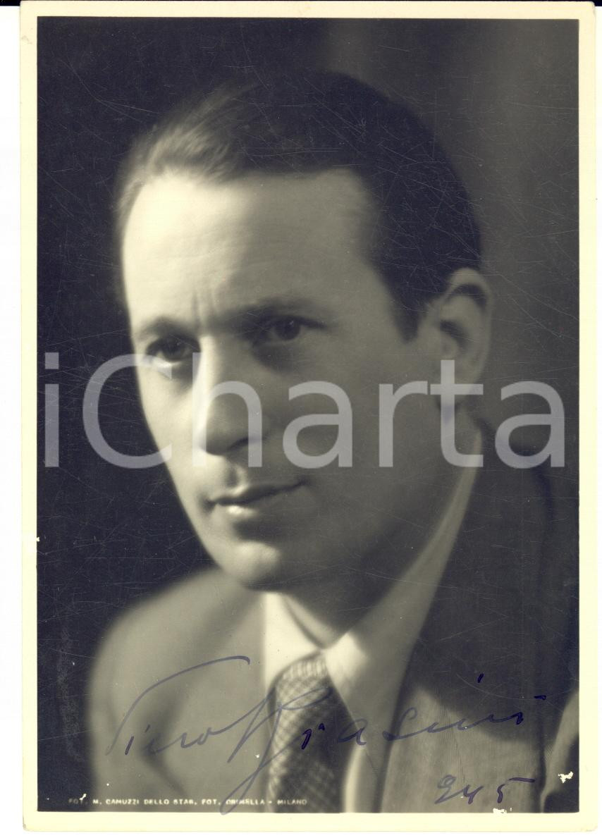 1945 MILANO Ritratto del baritono Piero BIASINI - Foto seriale con AUTOGRAFO