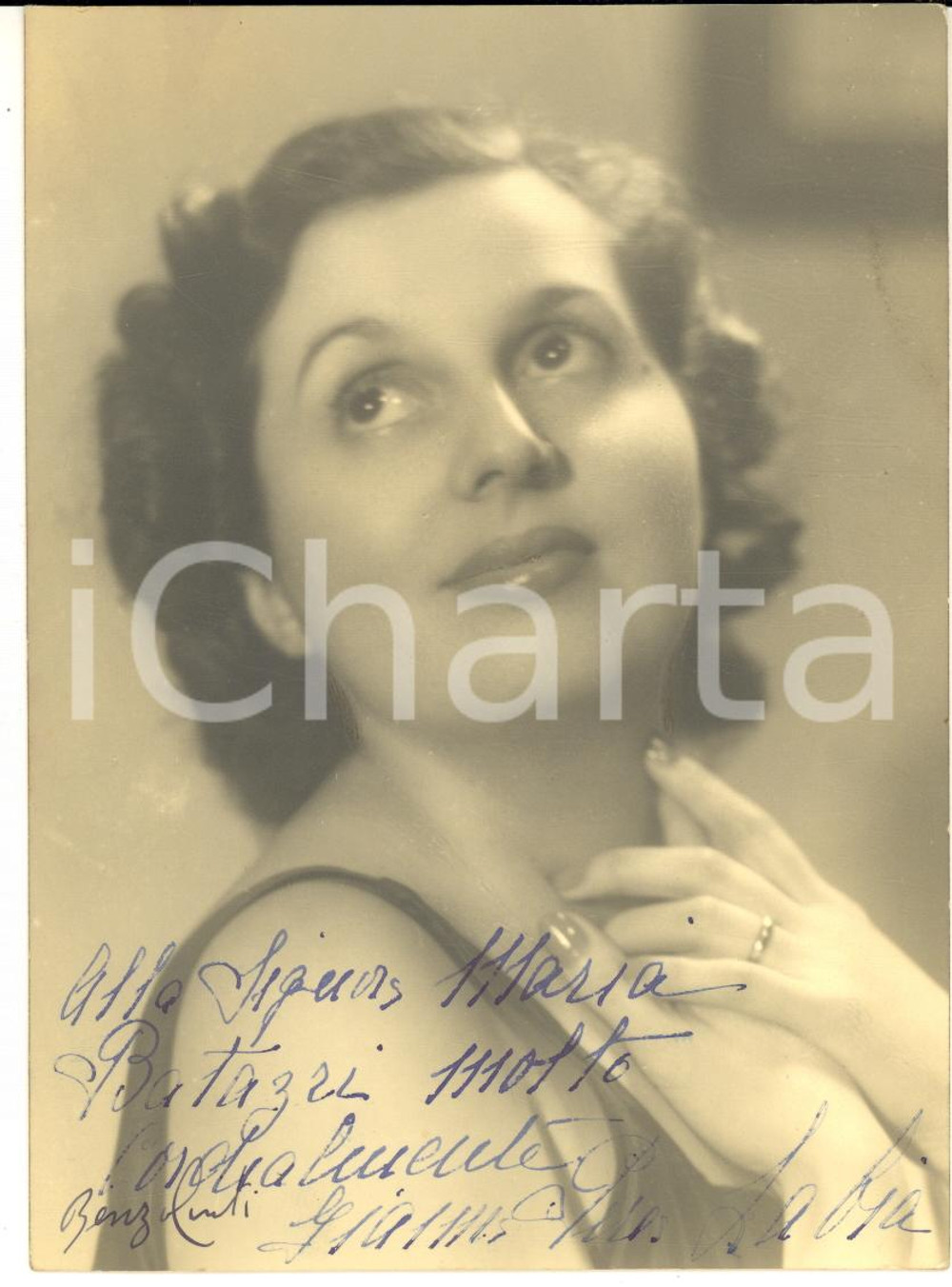 1950 ca LIRICA Soprano Gianna PEREA LABIA - Foto con AUTOGRAFO 10x14 cm