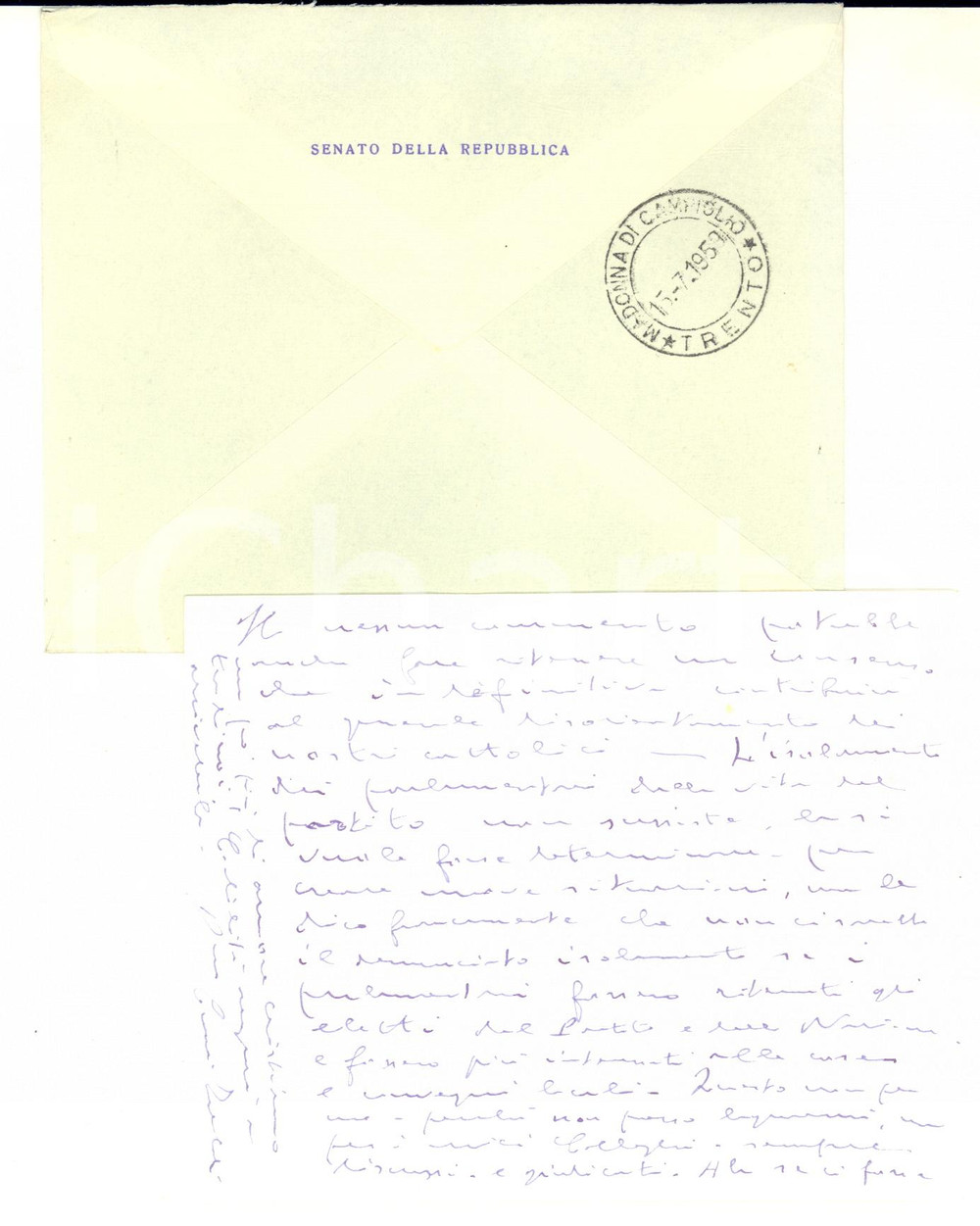 1959 ROMA SENATO Biglietto sen. Ennio ZELIOLI a don BORSIERI *AUTOGRAFO