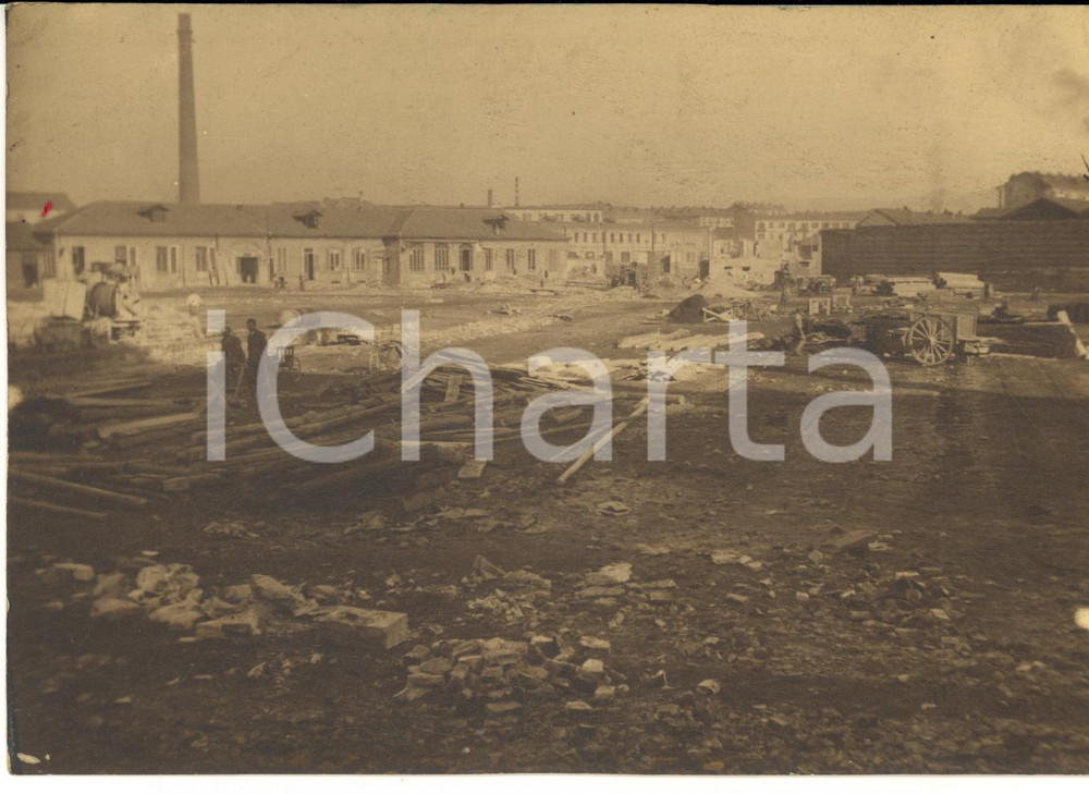 1925 ca TORINO Veduta di un cantiere in zona industriale - Foto 17x12 cm