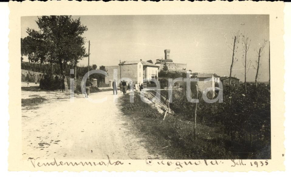 1935 CIGOGNOLA (PV) Vendemmiata al castello - Foto ANIMATA 12x7 cm