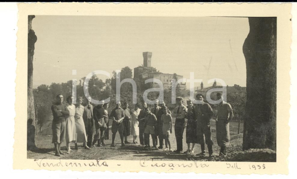 Settembre 1935 CIGOGNOLA (PV) Vendemmiata al castello - Foto ANIMATA 12x7 cm