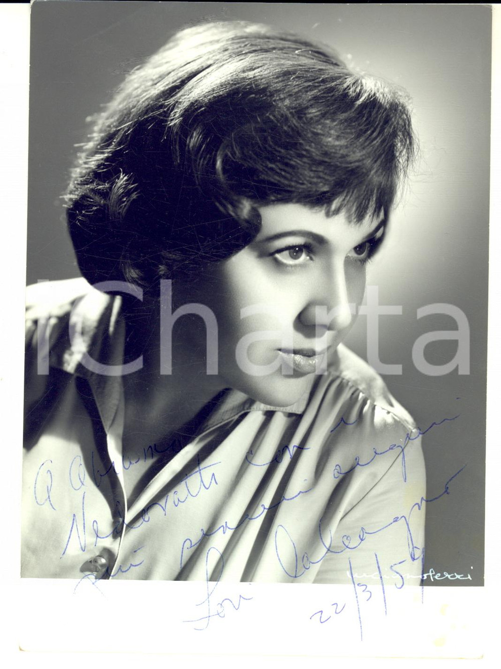 1959 MILANO Ritratto di Lori CALCAGNO - Foto con AUTOGRAFO 13x18 cm