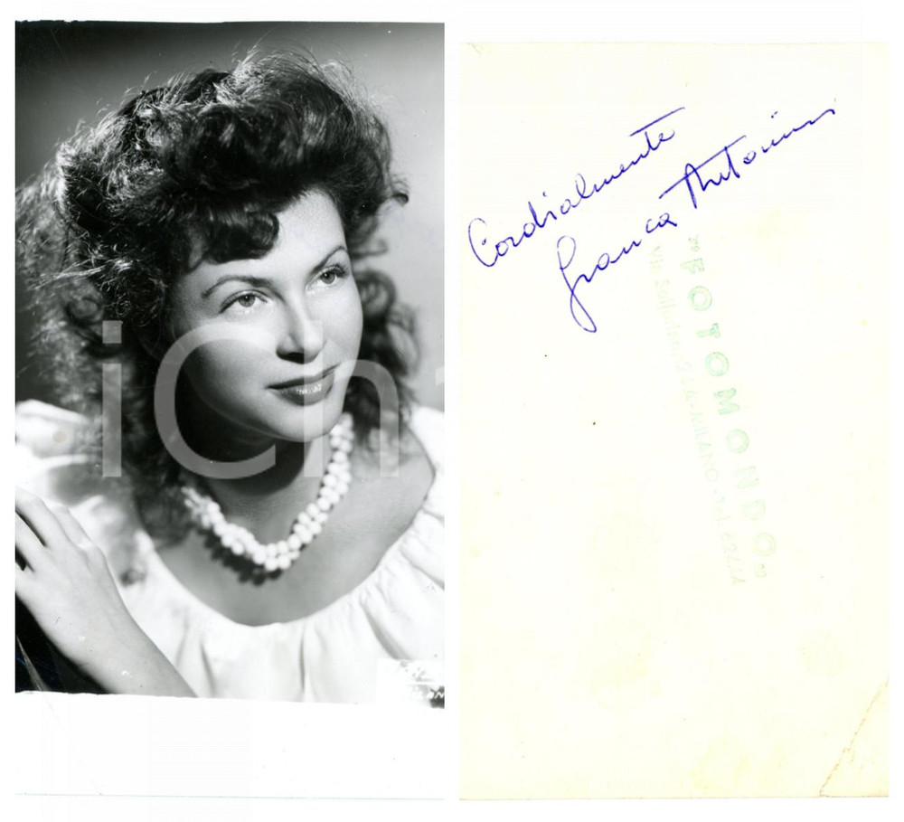 1950 ca TEATRO Ritratto dell'attrice Franca ANTONINI - Foto con AUTOGRAFO