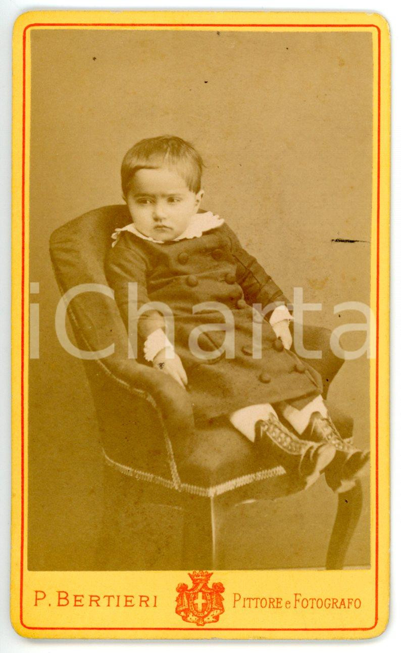 1875 ca TORINO Ritratto di bambino con cappotto di lana *Foto BERTIERI - CDV