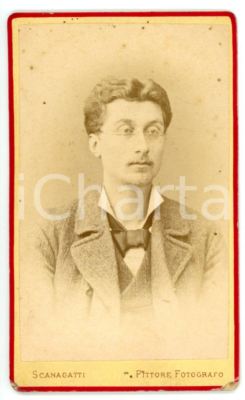 1870 ca TORINO Ritratto di uomo con gli occhiali *Foto SCANAGATTI - CDV