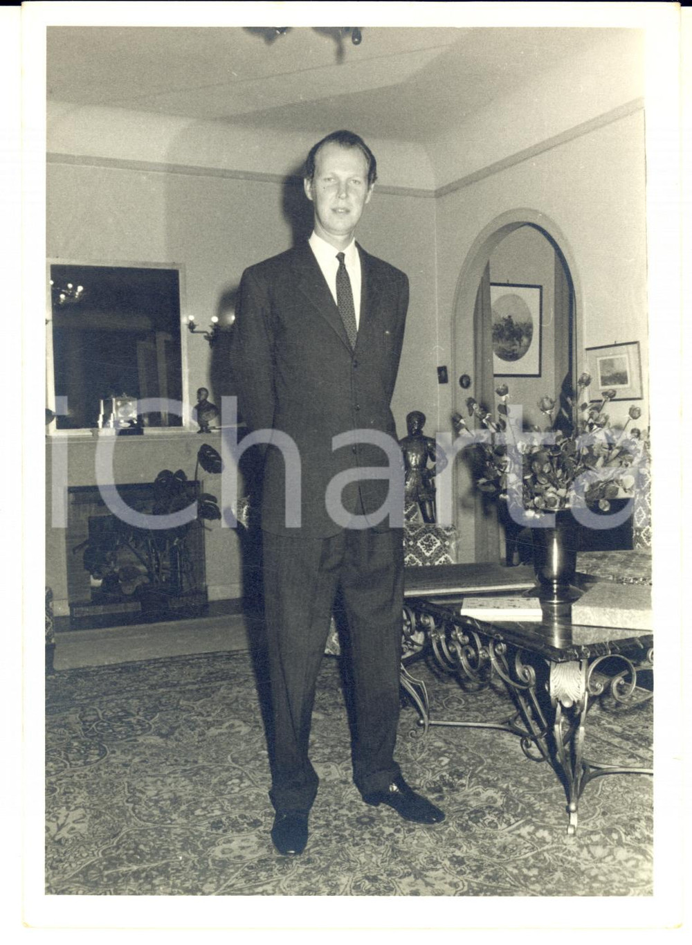 Fotografia d epoca originale 1960 ca MERLINGE ? Ritratto di Vittorio Emanuele di SAVOIA  Foto 13x18 cm 1