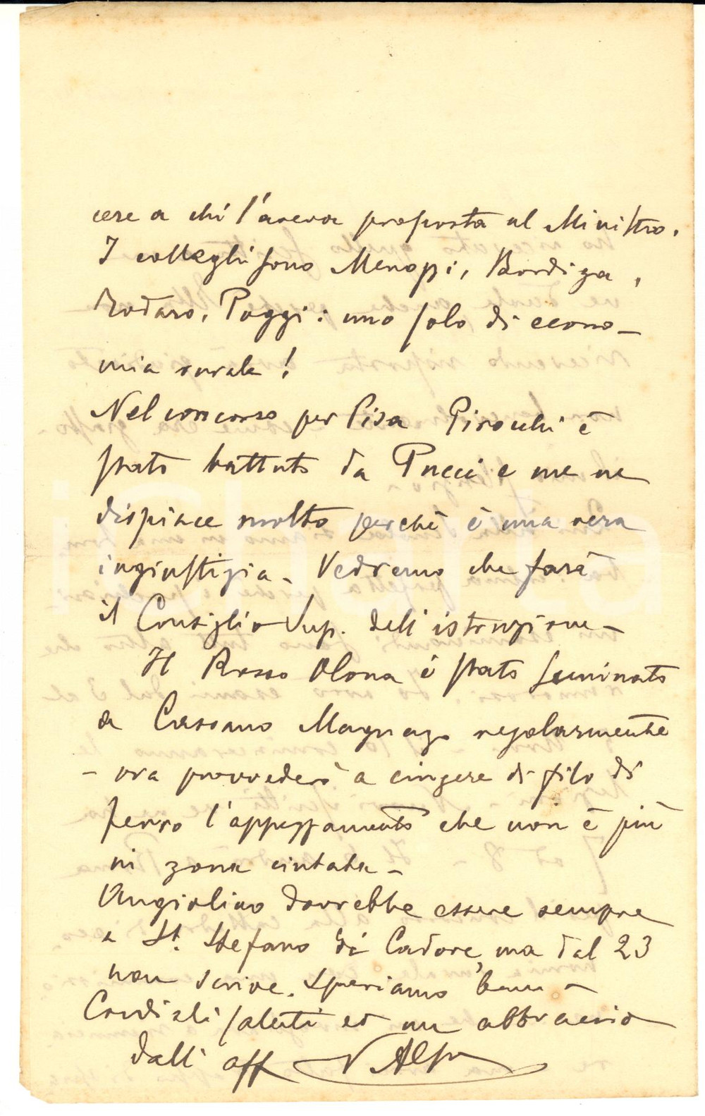 1915 MILANO Vittorio ALPE e i pochi iscritti alla Scuola d'Agricoltura AUTOGRAFO